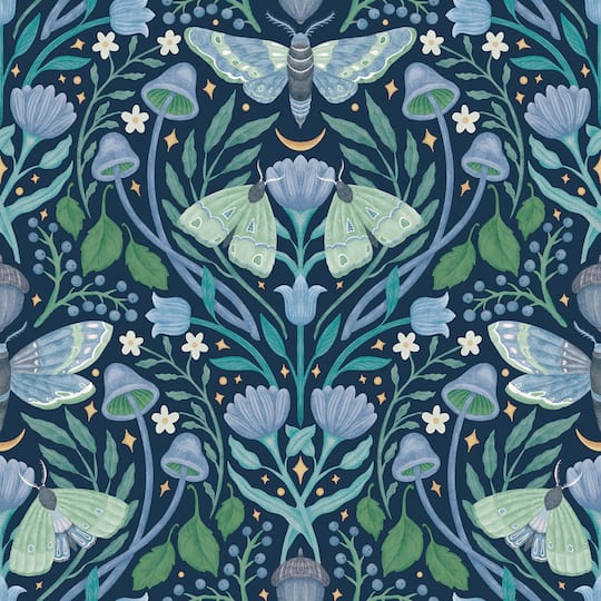 RoomMates Enchanted Forest Damask Peel & Stick Wallpaper